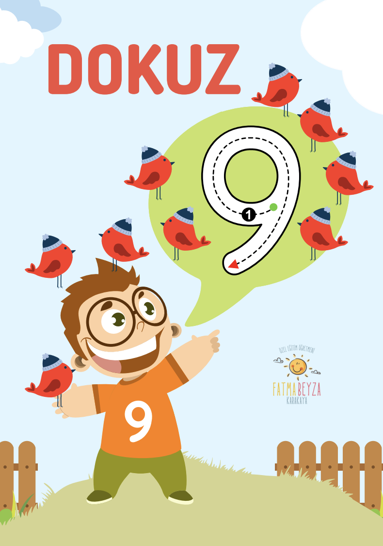 Rakamların Yazılışı – 0’dan 9’a Eğitici Afiş Seti (PDF)